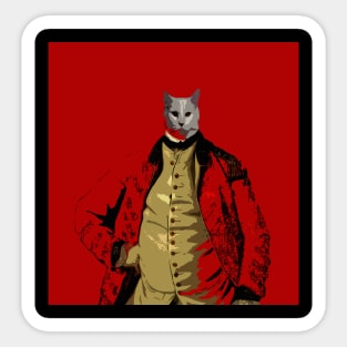 red coat cat Sticker